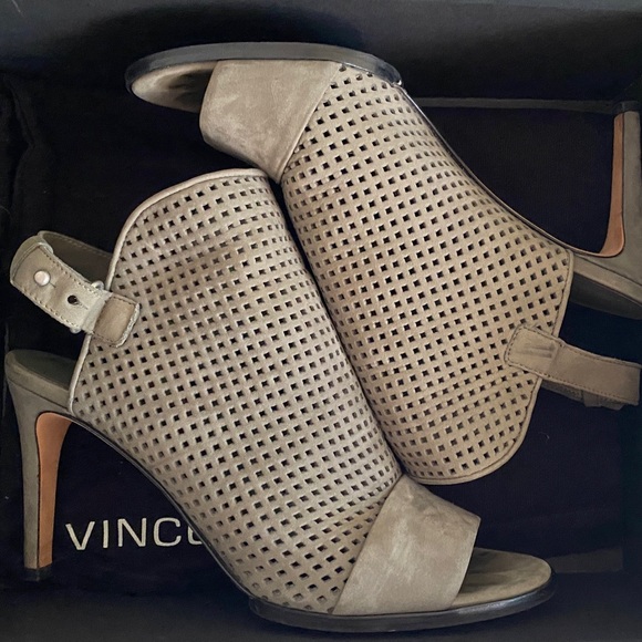 Vince Aden Laser-Cut Peep Toe high heels, EUR 39 M Army green Slingback Sandals - Picture 9 of 10